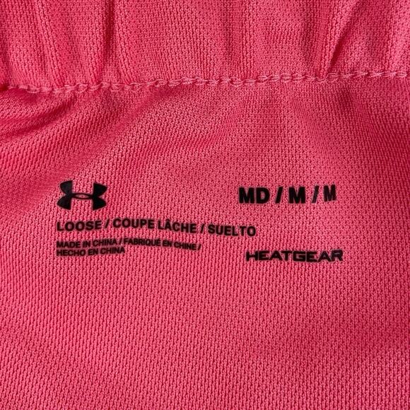 Under Armour Pink Spell Out Waistband Elastic Yoga Pull On Athletic Short Size M - Picture 3 of 4
